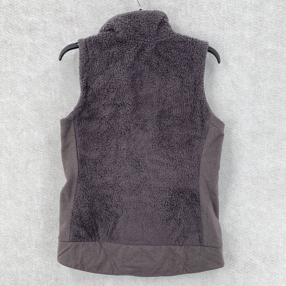THE‎ NORTH FACE Vest Womens SMALL Fuzzy Fur Osito Fleece Stretchy Lavender Zip - Picture 2 of 13